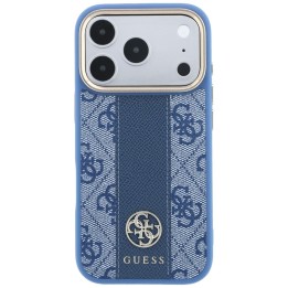 GUESS futerał do IPHONE 18 Pro/17 Pro kompatybilny z MagSafe (Stripe Round and Classic Logos 4G) niebieski
