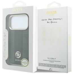 GUESS чехол для IPHONE 18 Pro Max/17 Pro Max совместимый с Magsafe (Stripe Round and Classic Logos 4G) черный