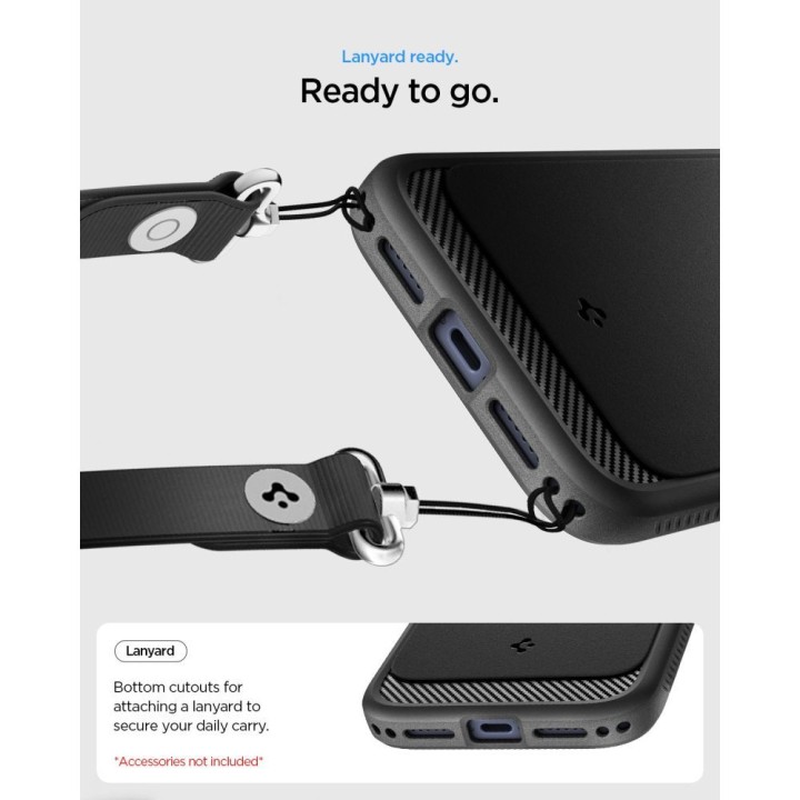SPIGEN чехол RUGGED ARMOR, совместимый с MagSafe, для IPHONE 18 Pro / 17 Pro матовый черный