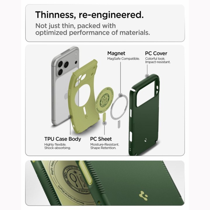 SPIGEN чохол NANO POP HYBRID, сумісний із MagSafe, для IPHONE 18 Pro Max / 17 Pro Max avo green