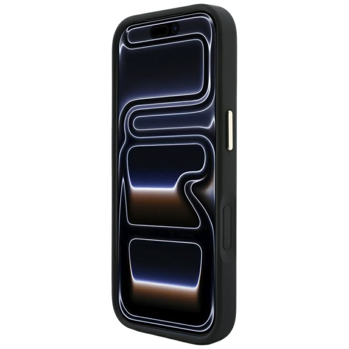 GUESS futerał do IPHONE 18 Pro/17 Pro kompatybilny z MagSafe (Stripe Peony 4G Logo) czarny