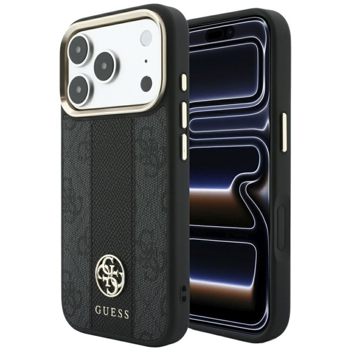 GUESS чохол для IPHONE 18 Pro Max/17 Pro Max сумісний із MagSafe (Stripe Round and Classic Logos 4G) чорний