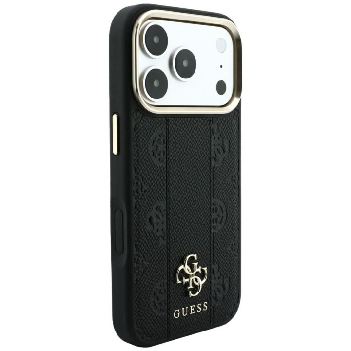 GUESS futerał do IPHONE 18 Pro/17 Pro kompatybilny z MagSafe (Stripe Peony 4G Logo) czarny