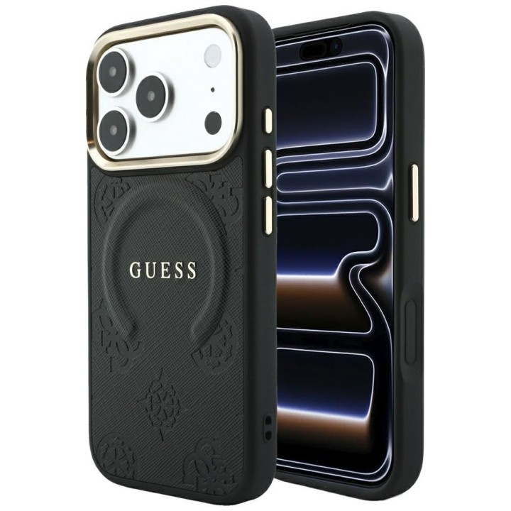 GUESS чохол для IPHONE 18 Pro/17 Pro сумісний з Magsafe (Saffiano Peony Ring) чорний