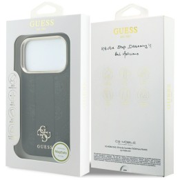 GUESS чехол для IPHONE 18 Pro Max/17 Pro Max совместимый с Magsafe (Stripe Peony 4G Логотип) черный