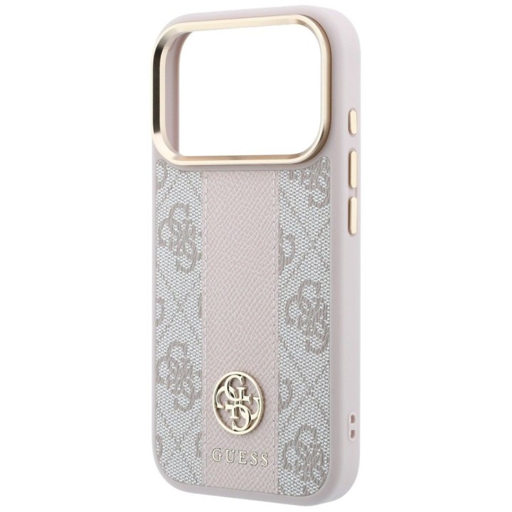 GUESS чохол для IPHONE 18 Pro/17 Pro сумісний із MagSafe (Stripe Round and Classic Logos 4G) рожевий
