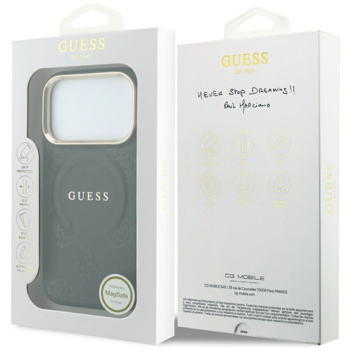 GUESS чохол для IPHONE 18 Pro Max/17 Pro Max сумісний із MagSafe (Saffiano Peony Ring) чорний