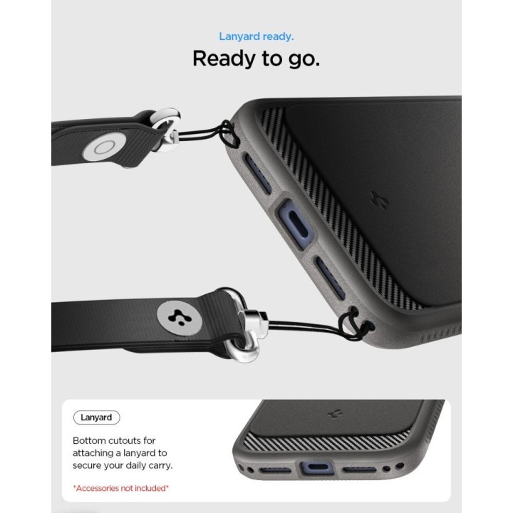 SPIGEN case RUGGED ARMOR compatible with Magsafe for IPHONE 18 Pro / 17 Pro grey