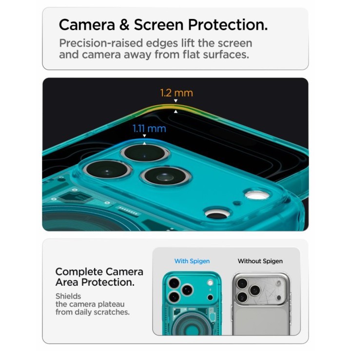 SPIGEN чехол ULTRA HYBRID совместимый с Magsafe для IPHONE 18 Pro / 17 Pro c-one bondi blue