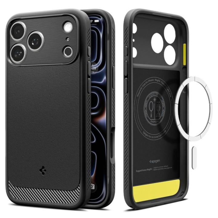 SPIGEN case RUGGED ARMOR compatible with Magsafe for IPHONE 18 Pro / 17 Pro matte black