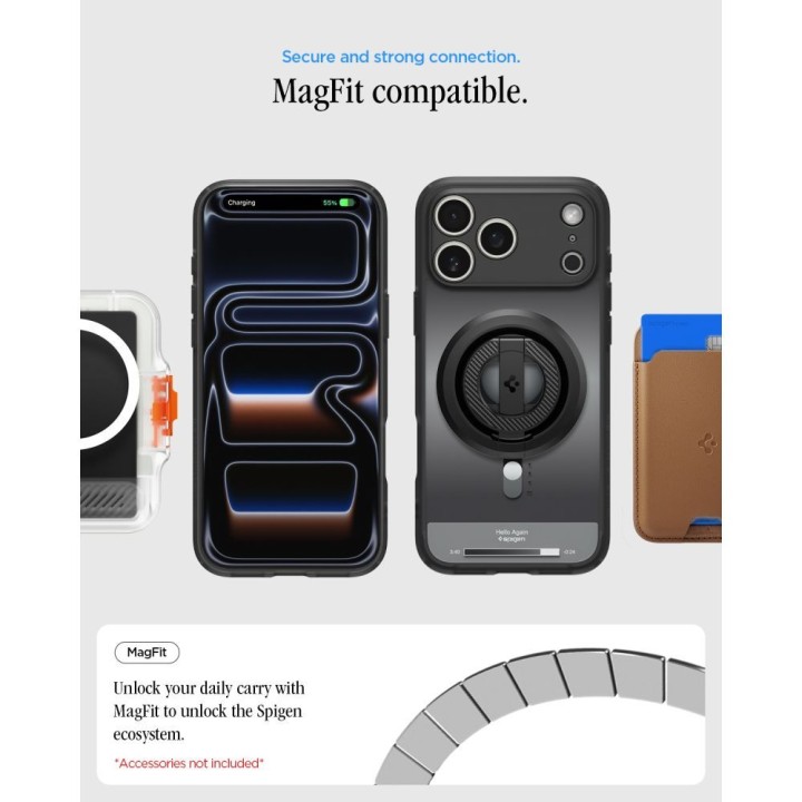 SPIGEN case ULTRA HYBRID compatible with Magsafe for IPHONE 18 Pro / 17 Pro classic black