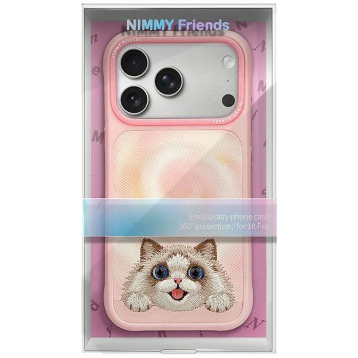 NIMMY чохол BIG EYED LYING RAGDOLL CAT сумісний із MagSafe для IPHONE 18 Pro/17 Pro рожевий