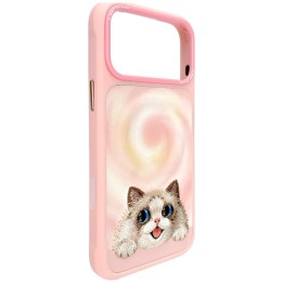 NIMMY case BIG EYED LYING RAGDOLL CAT compatible with Magsafe for IPHONE 18 Pro Max/17 Pro Max pink