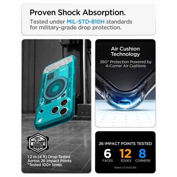 SPIGEN futerał ULTRA HYBRID kompatybliny z MagSafe do IPHONE 18 Pro / 17 Pro c-one bondi blue