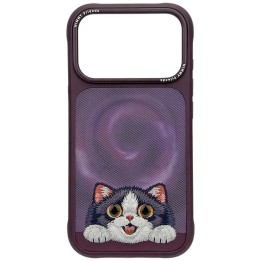 NIMMY чехол BIG EYED LYING CREAM CAT совместимый с Magsafe для IPHONE 18 Pro Max/17 Pro Max фиолетовый