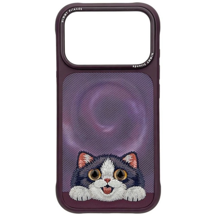 NIMMY case BIG EYED LYING CREAM CAT compatible with MagSafe for IPHONE 18 Pro Max/17 Pro Max purple