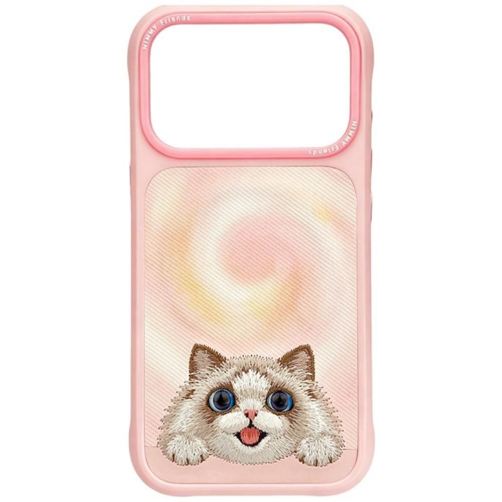 NIMMY чохол BIG EYED LYING RAGDOLL CAT сумісний із MagSafe для IPHONE 18 Pro Max/17 Pro Max рожевий