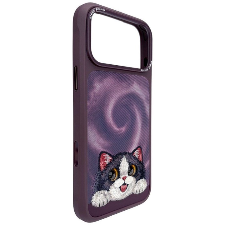 NIMMY case BIG EYED LYING CREAM CAT compatible with MagSafe for IPHONE 18 Pro Max/17 Pro Max purple