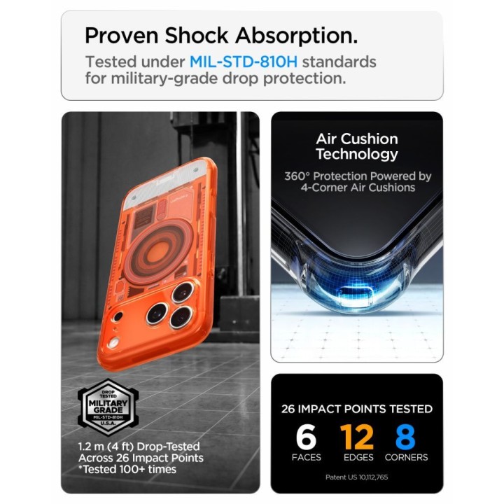SPIGEN case ULTRA HYBRID compatible with Magsafe for IPHONE 18 Pro / 17 Pro c-one tangerine