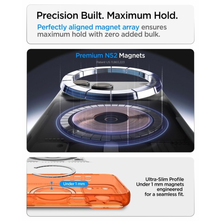 SPIGEN case ULTRA HYBRID compatible with Magsafe for IPHONE 18 Pro / 17 Pro c-one tangerine
