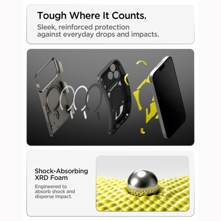 SPIGEN case TOUGH ARMOR T compatible with MagSafe for IPHONE 18 Pro Max / 17 Pro Max gunmetal