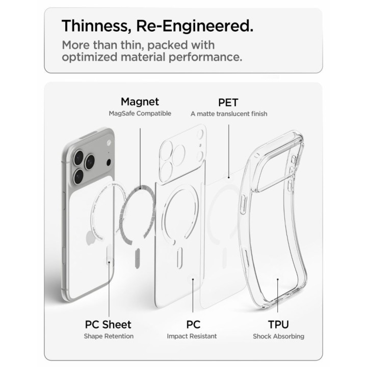 SPIGEN case ULTRA HYBRID compatible with Magsafe for IPHONE 18 Pro / 17 Pro frost white