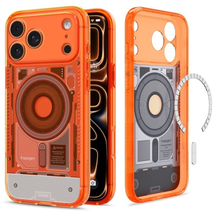 SPIGEN case ULTRA HYBRID compatible with Magsafe for IPHONE 18 Pro / 17 Pro c-one tangerine