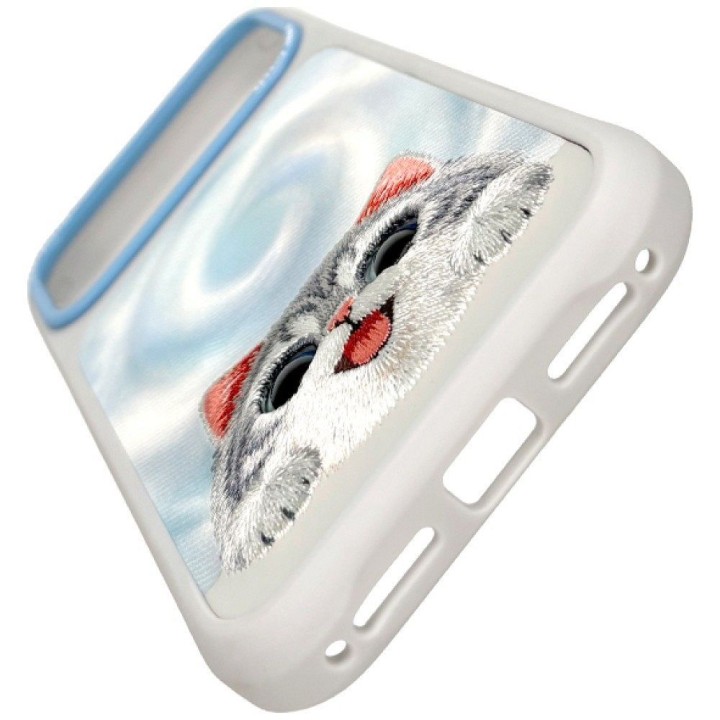 NIMMY case BIG EYED LYING SILVER SHADED CAT compatible with MagSafe for IPHONE 18 Pro/17 Pro grey