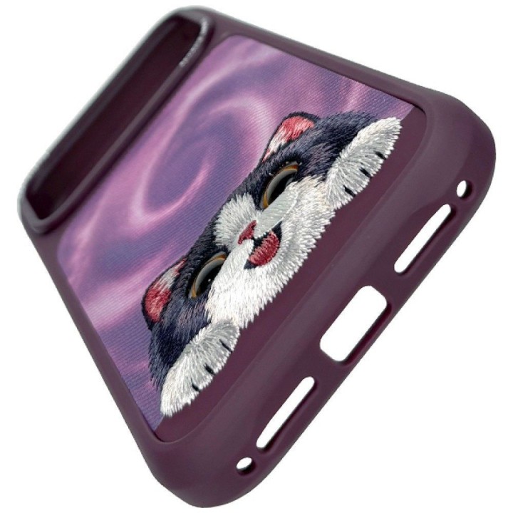 NIMMY чехол BIG EYED LYING CREAM CAT совместимый с MagSafe для IPHONE 18 Pro Max/17 Pro Max фиолетовый