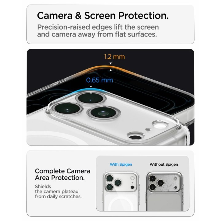SPIGEN case ULTRA HYBRID compatible with Magsafe for IPHONE 18 Pro / 17 Pro frost white