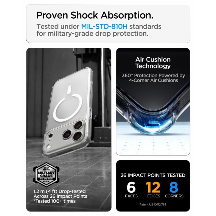 SPIGEN case ULTRA HYBRID compatible with Magsafe for IPHONE 18 Pro / 17 Pro frost white