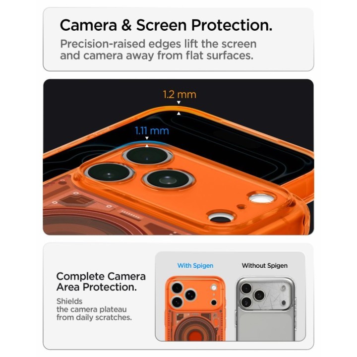 SPIGEN case ULTRA HYBRID compatible with Magsafe for IPHONE 18 Pro / 17 Pro c-one tangerine