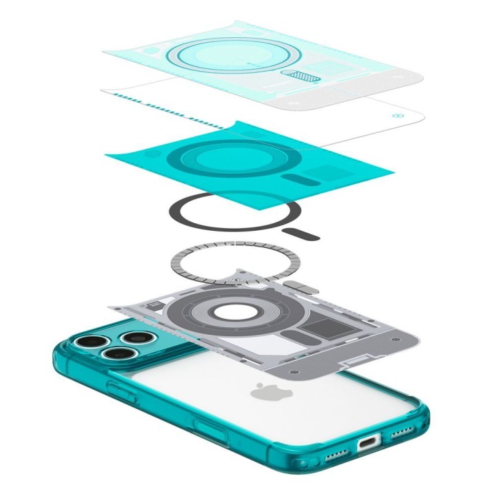 SPIGEN futerał ULTRA HYBRID kompatybliny z MagSafe do IPHONE 18 Pro / 17 Pro c-one bondi blue