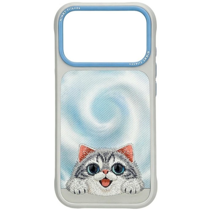 NIMMY case BIG EYED LYING SILVER SHADED CAT compatible with MagSafe for IPHONE 18 Pro Max/17 Pro Max grey