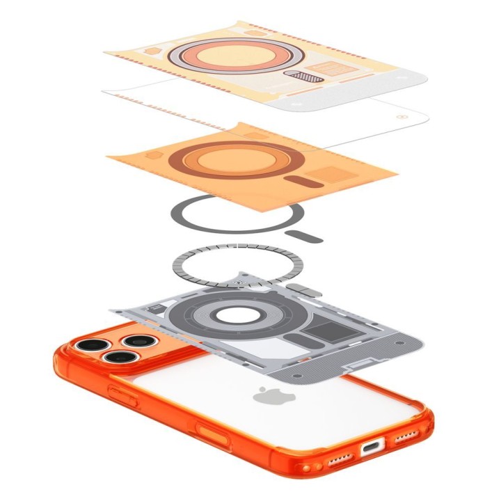 SPIGEN case ULTRA HYBRID compatible with Magsafe for IPHONE 18 Pro / 17 Pro c-one tangerine