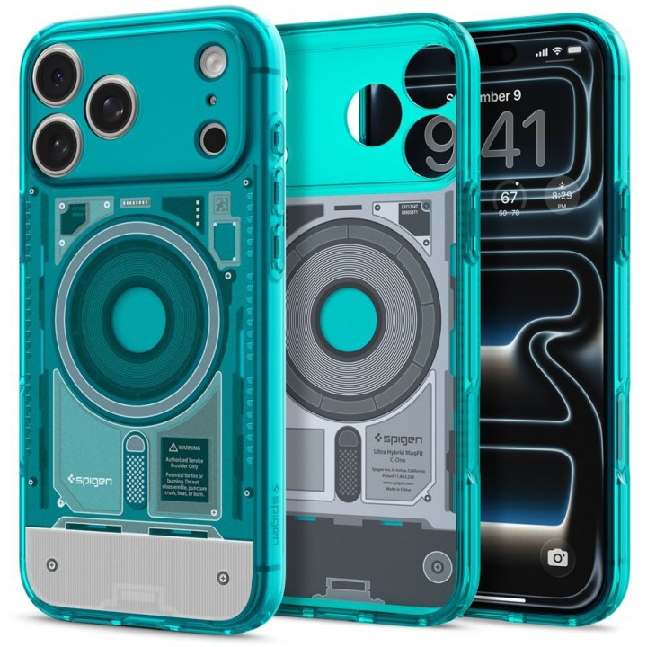 SPIGEN futerał ULTRA HYBRID kompatybliny z MagSafe do IPHONE 18 Pro / 17 Pro c-one bondi blue