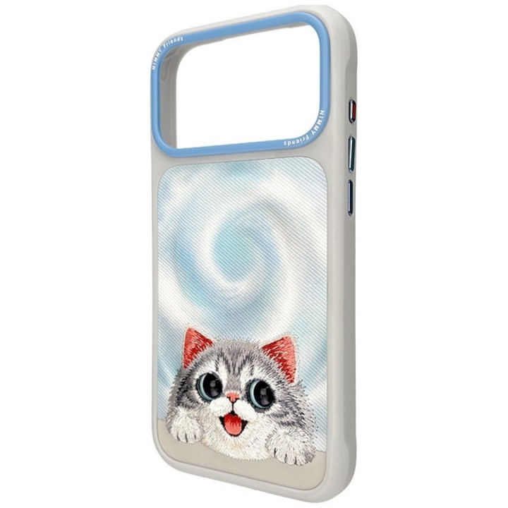 NIMMY case BIG EYED LYING SILVER SHADED CAT compatible with MagSafe for IPHONE 18 Pro Max/17 Pro Max grey