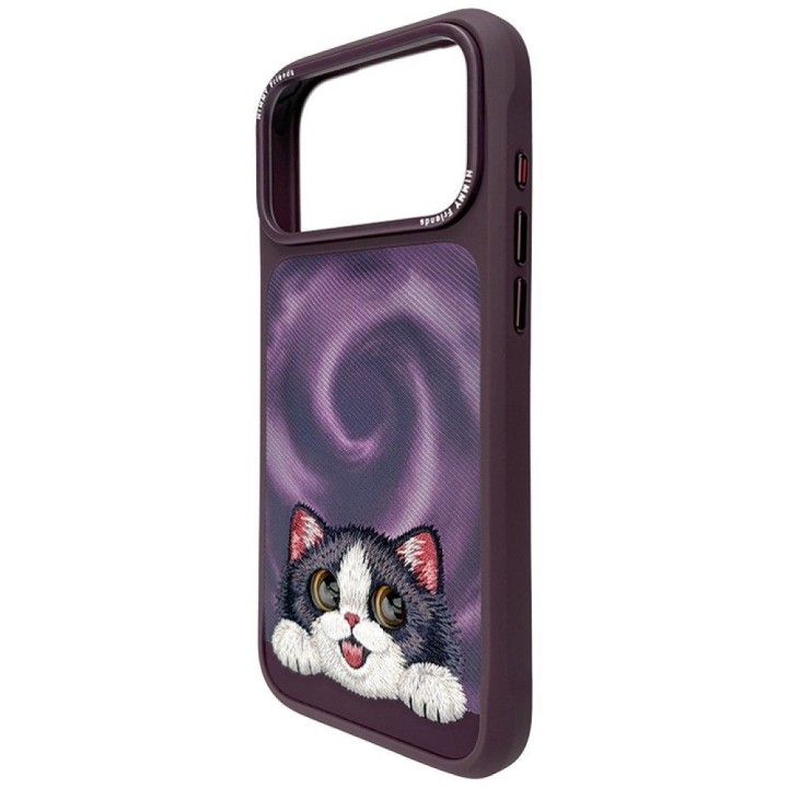 NIMMY case BIG EYED LYING CREAM CAT compatible with Magsafe for IPHONE 18 Pro/17 Pro purple
