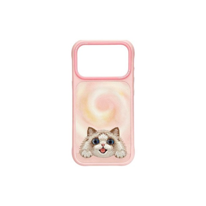 NIMMY чехол BIG EYED LYING RAGDOLL CAT совместимый с Magsafe для IPHONE 18 Pro/17 Pro розовый