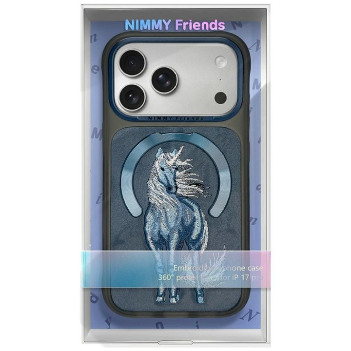 NIMMY futerał MAGNETIC FANTASY ANIMAL UNICORN kompatybilny z MagSafe do IPHONE 18 Pro Max/17 Pro Max niebieski