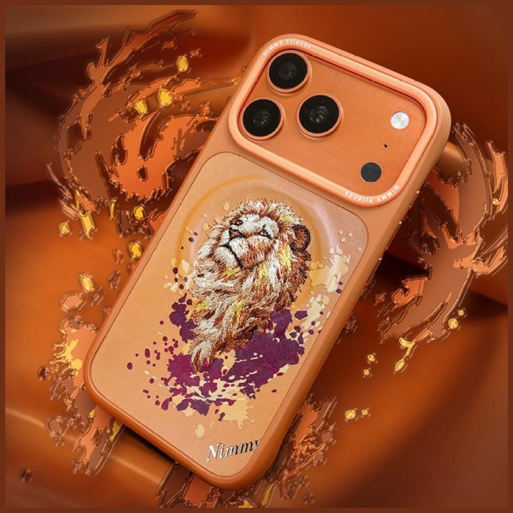 NIMMY чехол LION совместимый с MagSafe для IPHONE 18 Pro Max/17 Pro Max оранжевый