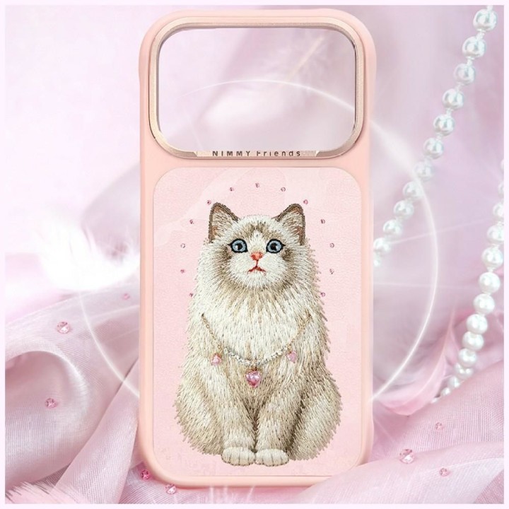 NIMMY futerał LUCKY FASHION CAT kompatybilny z MagSafe do IPHONE 18 Pro/17 Pro różowy