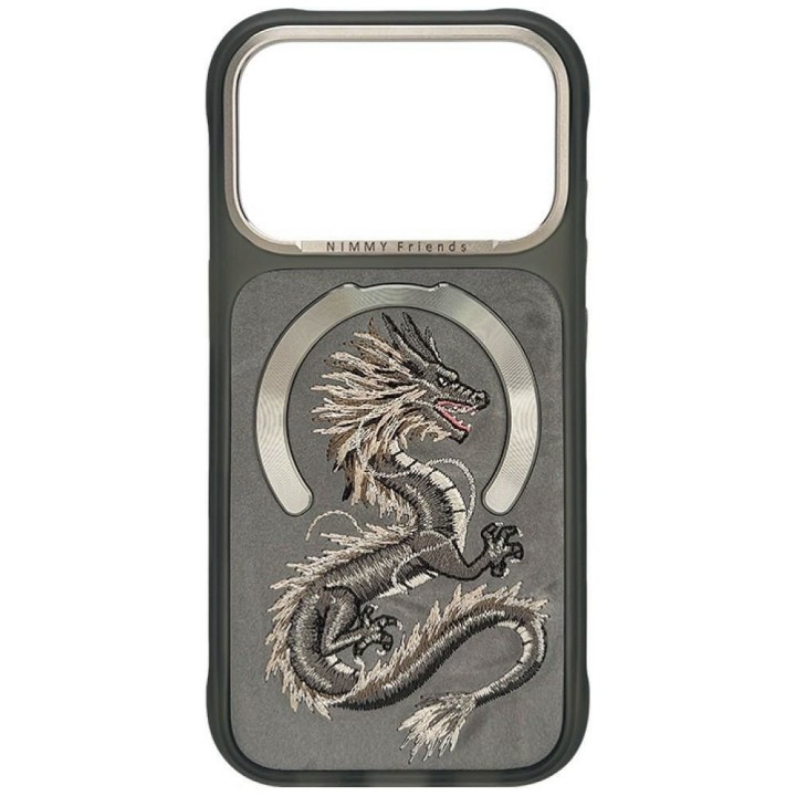 NIMMY case MAGNETIC FANTASY ANIMAL DRAGON compatible with MagSafe for IPHONE 18 Pro/17 Pro grey