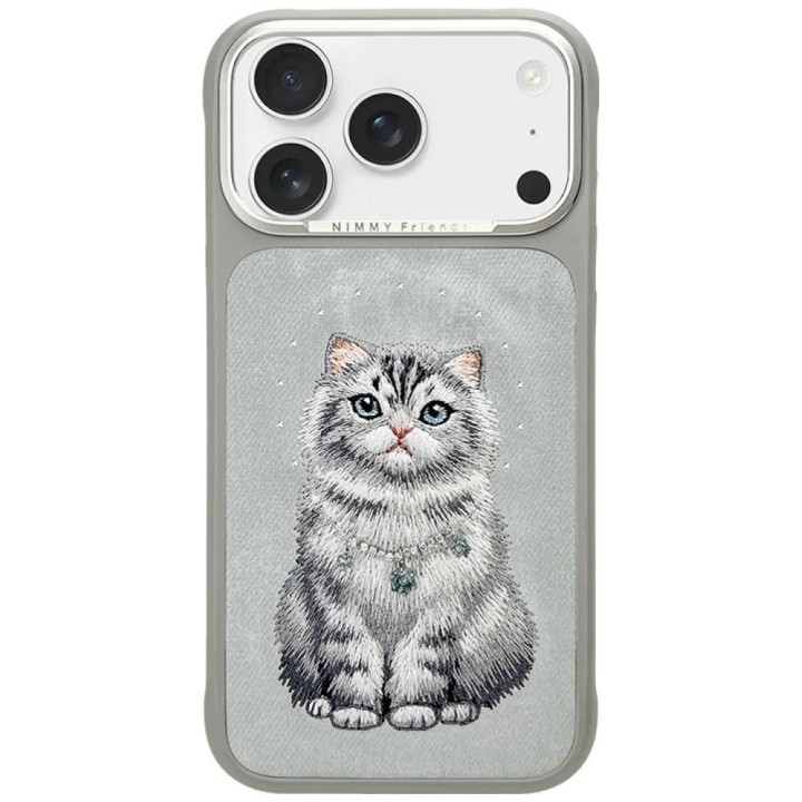 NIMMY futerał LUCKY FASHION CAT kompatybilny z MagSafe do IPHONE 18 Pro/17 Pro szary