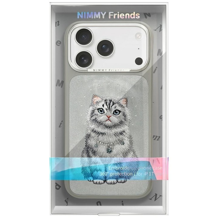 NIMMY futerał LUCKY FASHION CAT kompatybilny z MagSafe do IPHONE 18 Pro Max/17 Pro Max szary