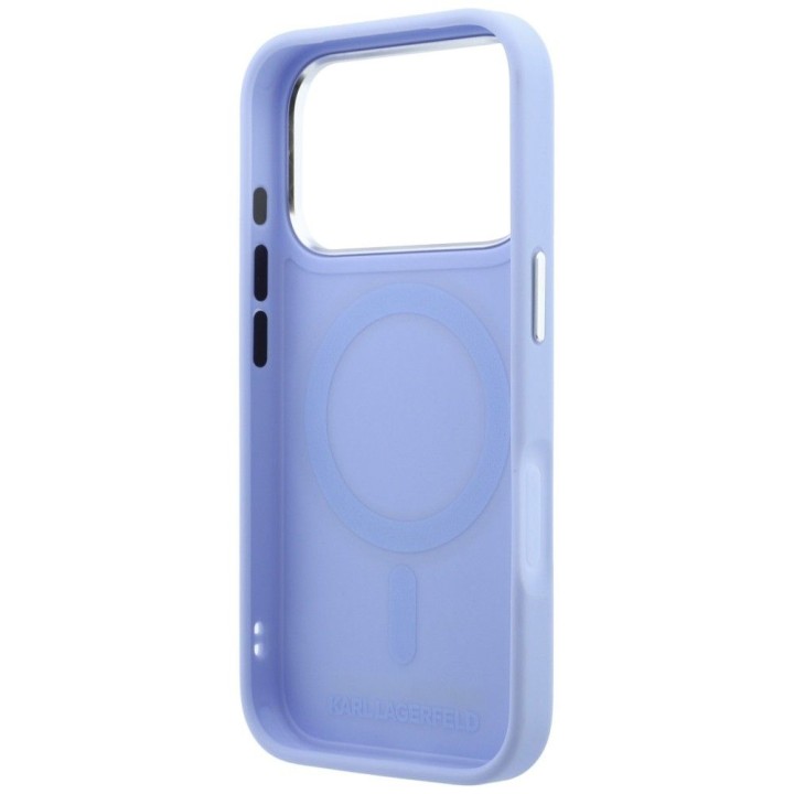 KARL LAGERFELD futerał do IPHONE 18 Pro Max/17 Pro Max kompatybilny z MagSafe (Saffiano Classic Logo) jasnoniebieski