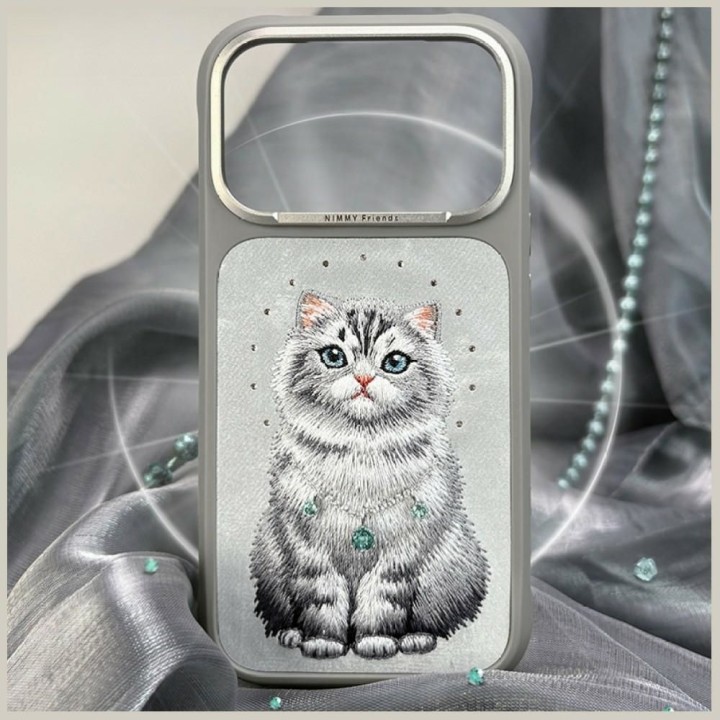 NIMMY case LUCKY FASHION CAT compatible with MagSafe for IPHONE 18 Pro/17 Pro grey