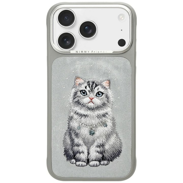 NIMMY чехол LUCKY FASHION CAT совместимый с MagSafe для IPHONE 18 Pro Max/17 Pro Max серый