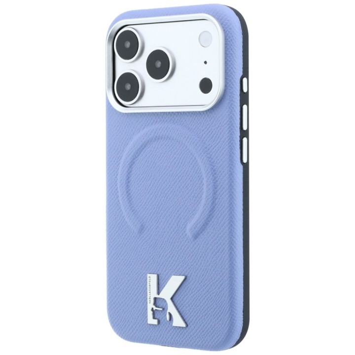 KARL LAGERFELD чохол для IPHONE 18 Pro/17 Pro сумісний із MagSafe (Grained Embossed Ring & Kameo Logo) блакитний
