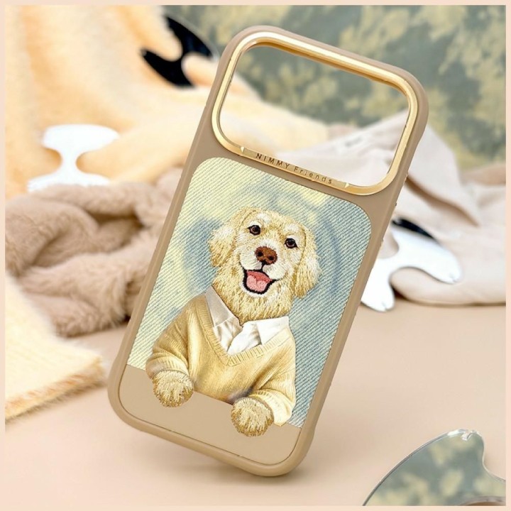 NIMMY чехол GENTLE PETS SERIES DOG совместимый с MagSafe для IPHONE 18 Pro/17 Pro коричневый